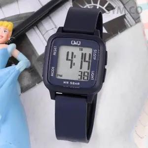 큐앤큐 G02A-007VY 사각 스퀘어 디지털 네이비 어린이 방수 아동 우레탄 시계 d