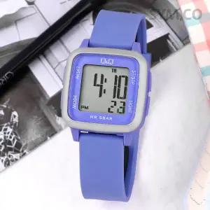 큐앤큐 G02A-008VY 사각 스퀘어 디지털 실버바이올렛 어린이 방수 아동 우레탄 시계 d