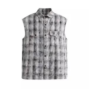 남사친 빈티지 캐주얼 체크 조끼 칼라 가디건 스타일 나시 MODU1