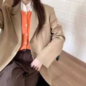 여성 정장 자켓 작은 코트 가을 캐주얼 슬림핏 카키색 양복 상의 DUCHI3