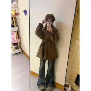 모직 여친 하프 캐주얼 빈티지 가을 코트 트렌치 DUCHI3