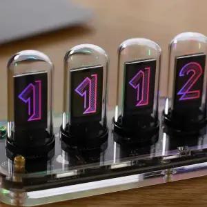 디지털 닉시 튜브 장식품 진공관 시계 무드등 글로우