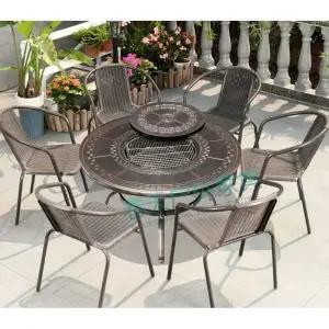 야외 바베큐 테이블 정원 마당 원형 옥상 펜션 일체형