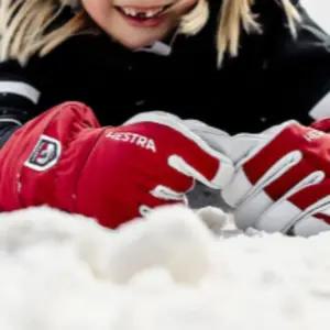 헤스트라 여아 어린이 스키 장갑 방수 썰매 레드 4 BNA