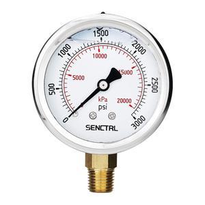 SENCTRL 3000 Psi 글리세린 액체 충전 유압 게이지, 2.5인치 다이얼 크기, 1/4인치 NPT 하부 마운트, 스테