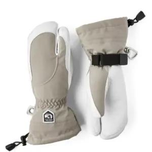 헤스트라 여성 스키 장갑 3핑거 방수 카키 화이트 XS BNA