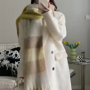 [신상오픈런]롱머플러 레인보우 한파 겨울 웜톤 빅체크 목도리 (30015384)