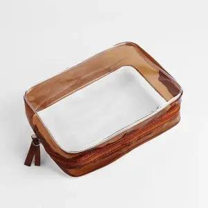 [룽스]방수 썸머데이 투명 m 투명파우치 브라운