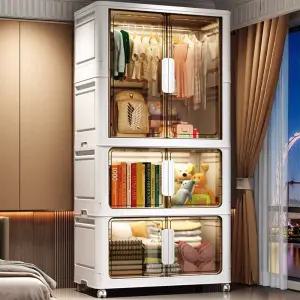 모듈 플라스틱 투명 캐비닛 수납장 옷장 원룸 이동식