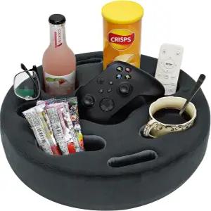 FDMGEL 소파 컵 홀더 베개 - 음료 버디 간식 리모컨용 침대 침대용 캐디 보관함 자동차 뒷좌석 정리함 RV