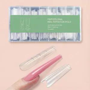 빌더 젤용 샌드위치 네일 듀얼 폼 240Pcs 15사이즈 롱 코핀 키트 - 젤 스태킹 및 뒤틀림 방지 초급