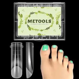 발가락용 240PCS 폴리젤 네일 폼 폴리 익스텐션용 재사용 가능한 듀얼 아크릴 발톱 페디큐어용 풀 커버