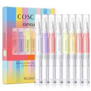 코스셀리아 8pcs 손톱용 큐티클 오일 펜 벌크 매니큐어 수리용 피부 영양과 보습을 위한 비타민이 함유된