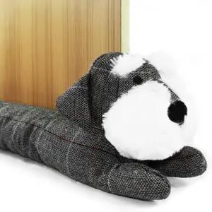 문 창문용 동물 밑 드래프트 스토퍼-장식 가중 소음 차단기(회색 개 36인치)