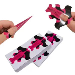 VNC 200개 네일 폼 가이드 스티커 금붕어 모양 연장 팁 셀프 접착 아트 여성용 젤 DIY 홈 살롱 용품