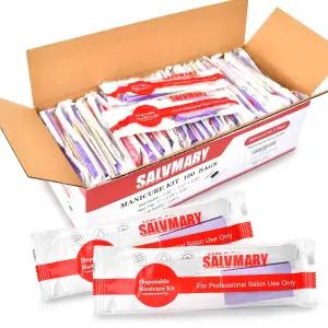 전문가용 일회용 매니큐어 키트 기본 3피스 네일 우드 파일 100/180 그릿 미니 버퍼 80/100 스틱 100 세트