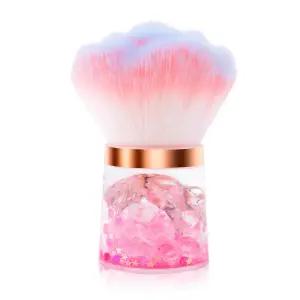 ANGNYA 네일 더스트 브러시 아크릴 손잡이 꽃 디자인의 로즈 아트 파우더 리무버 네일용 푹신한 (로즈)