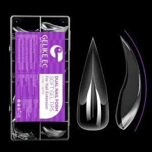 확장용 젤라이크 EC 고양이 듀얼 폼 120개 컬러 네일 빌더용 12개 사이즈 매니큐어 아트 디자인 살롱 DIY용