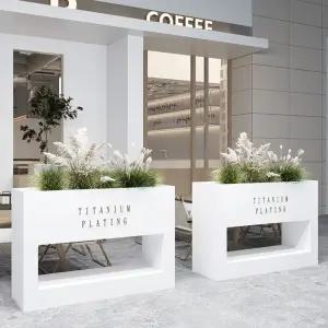 테라스화단 대형 화분 화초 도로 인테리어 조경 빌딩