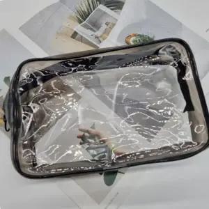 [룽스]투명 방수 사각파우치 파우치 대형 블랙