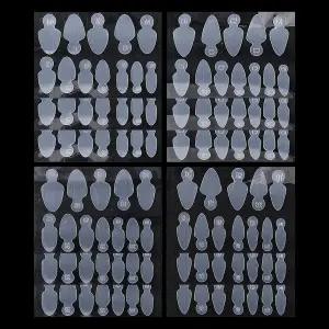 NICENEED 144피스 듀엣 시스템 듀얼 폼 네일 스티커 프렌치 팁 포마 패드 소프트 실리콘 몰드 매니큐어