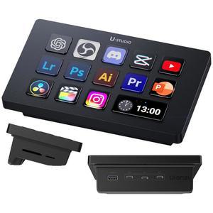 ULANZI D200H 7-in-1 허브 덱 스튜디오 스트림 컨트롤러 바로가기 키보드, LCD 사용자 지정 가능 매크로 키 프로그래밍 키패드 사운드보드를 통해 앱과 소프트웨어를 제어할 수 있습니다. 예를 들어, OBS Twitch You