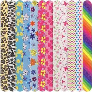 LNAUJS 12PCS 프로페셔널 양면 100/180 그릿 네일 파일 컬러풀 매니큐어 페디큐어 도구