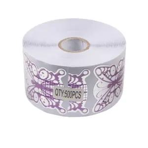 뷰티리더 500개 네일 폼 프루플 버퍼플라이 모양 아트 가이드 아크릴 팁 UV 젤 연장 스티커 폴리시