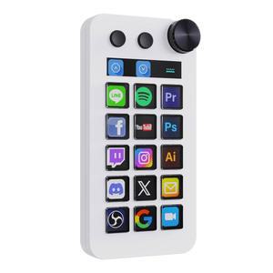 18개의 사용자 지정 가능한 매크로 키가 있는 TreasLin VSDinside 키보드 스트림 컨트롤러 덱은 PC 및 Mac N1 화이트와 호환되는 콘텐츠 크리에이터를 위한 OBS 트위치 유튜브에서 동작을 트리거하는 숫자 / 계산기