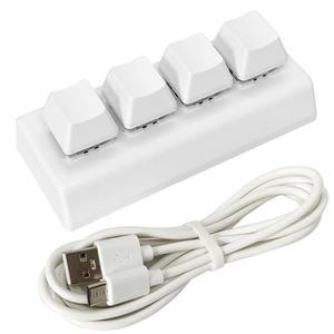 QINIZX 미니 4키 매크로 기계식 키패드 RGB 게임 키보드 휴대용 한 손 USB-C 풀 프로그래머블 키(Windows Mac OSU HID 표준 키보드, 빨간색 스위치, 백라이트, 핫 스왑)