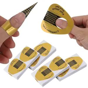 아크릴 골드 호스슈 네일 연장 스티커용 400개 폼 빌더 젤 및 폴리 - 가정용 아트 살롱