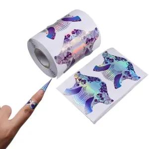 핑거엔젤 100개 네일 팁 폼 젤 폴리쉬 익스텐션 아크릴 아트 데코 DIY 컬 ( 실버)