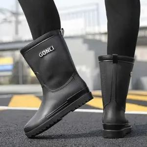 [룽스]장마철 미끄럼방지일장화 레인 부츠 코디