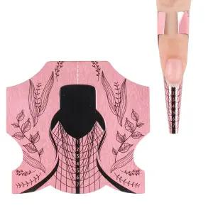 연장 팁을 위한 100PCS 아크릴 네일 폼 길고 두꺼운 전문 아트 팁 매니큐어 도구 DIY 홈 살롱 용품