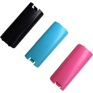 Mars Devices의 닌텐도 Wii 리모컨 X 3(블랙, 블루, 핑크)용 교체용 배터리 커버