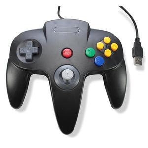 클래식 레트로 N64비트 PC 및 MAC용 USB 유선 컨트롤러 - 블랙