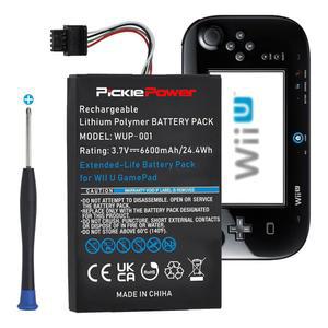 피클 파워 6600mAh Wii U 게임패드 배터리, 닌텐도 WUP-010 WUP-012용 충전식 배터리 교체