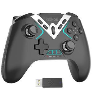 무선 PC 컨트롤러, 홀 효과 조이스틱 및 트리거 기능이 있는 블루투스 게임 컨트롤러(Windows PC, 닌텐도 스위치, 안드로이드 /모바일 /TV, iOS, MAC(루프 매크로, 진동, 터보, 모션 제어 기능 포함)