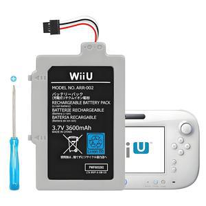 JUBOTY 3600mAh 2025 닌텐도 Wii U 게임패드용 게임패드 배터리, 충전식 리튬 이온 배터리 교체 액세서리 WUP-010 WUP-012