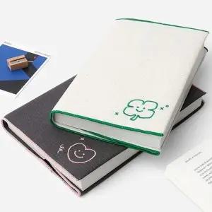 [룽스]자수 북커버 깔끔한 캔버스 북파우치 1P