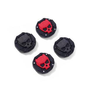 닌텐도 스위치 2와 호환되는 GeekShare 해골 엄지 그립, 2025용 미끄럼 방지 실리콘 커버 캡 세트, 4pcs - 블랙 레드