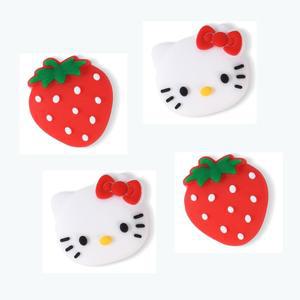 퍼펙트사이트 스위치 실리콘 조이콘 엄지 그립 캡, 조이스틱 커버, 닌텐도 /OLED / 라이트와 호환, 4PCS (키티+스트로베리)