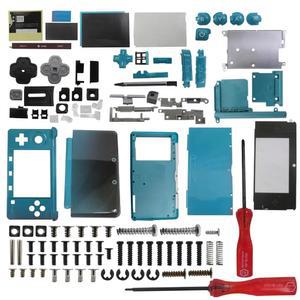 INGQI 프로페셔널 외부 하우징 쉘 버튼 패드, 닌텐도 3DS 교체 부품에 적합한 드라이버 커버(아쿠아 블루)