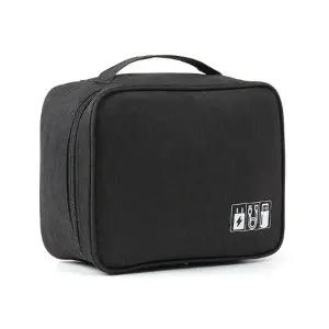 [룽스]USB 전자기기파우치 케이블 수납 블랙