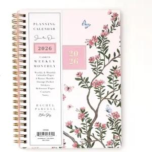 블루 스카이 레이첼 파셀 2026 주간 및 월간 플래너 캘린더 2026년 1월 - 12월 5 x 8 투명 포켓 커버