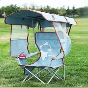 파라솔 캠핑의자 접이식 그늘막 캐노피 체어 지붕있는 차양막 해변 세트 컵홀더 폴딩
