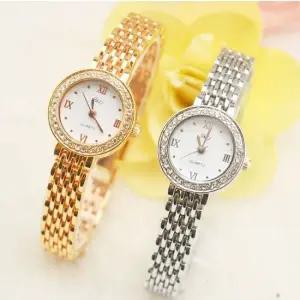 큐빅 라운드 럭셔리 다이얼 체인 여성 시계 팔찌 여자가죽시계 여성손목시계