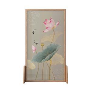 고전 동양 연꽃 1 65x90cm 모던 그림 커튼 가리개 감성 무늬 방문 주방 현관 빈티지 가림막 바란스 도어