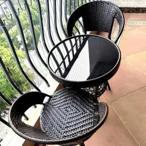 발코니 테이블 원형 베란다 체어 거실 카페 세트