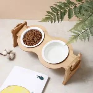 물그릇 2단 식기 강아지 고양이 밥그릇 식탁 높이조절